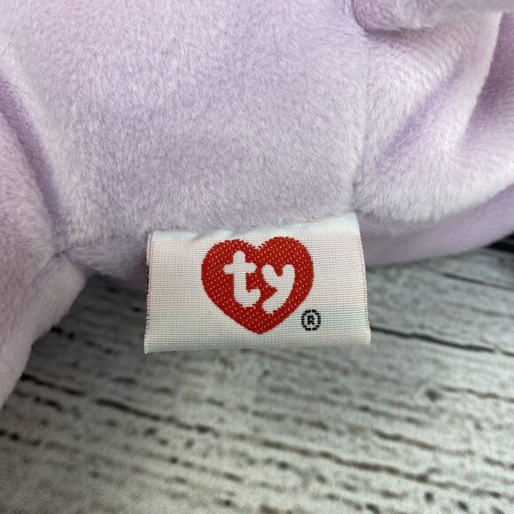 TUBBY 1996 TY Pillow Pals Lavender Hippo Soft Plush 15” Kids Stuffed Animal Toy - Picture 8 of 13